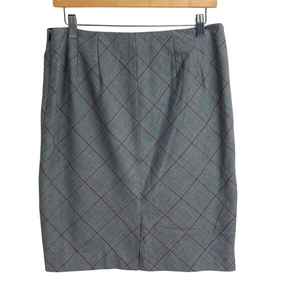 The Limited Gray Plaid Pencil Skirt Size 8 - Picture 2 of 7